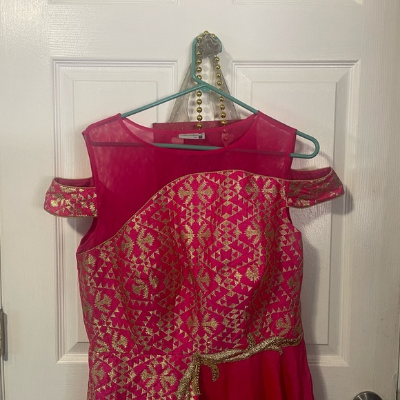 Xl size hot pink silk dress - Picture 3 of 3